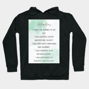 Powerful Affirmations For Self-confidence & Success - Inspirational Poster Hoodie